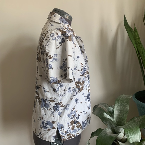 Vintage 90’s linen blend short sleeve blouse - Picture 3 of 5